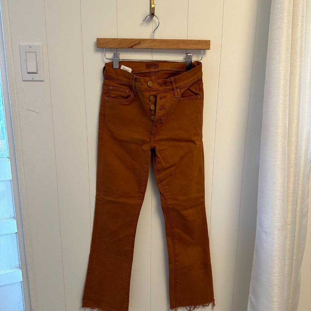 MOTHER Ankle & Cropped Jeans in Rust